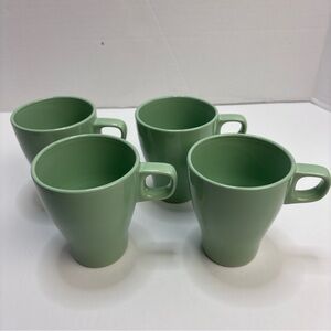 IKEA Fargrik Coffee Tea Mugs Cups Light Green Stackable Ceramic Lot of 4 21 533